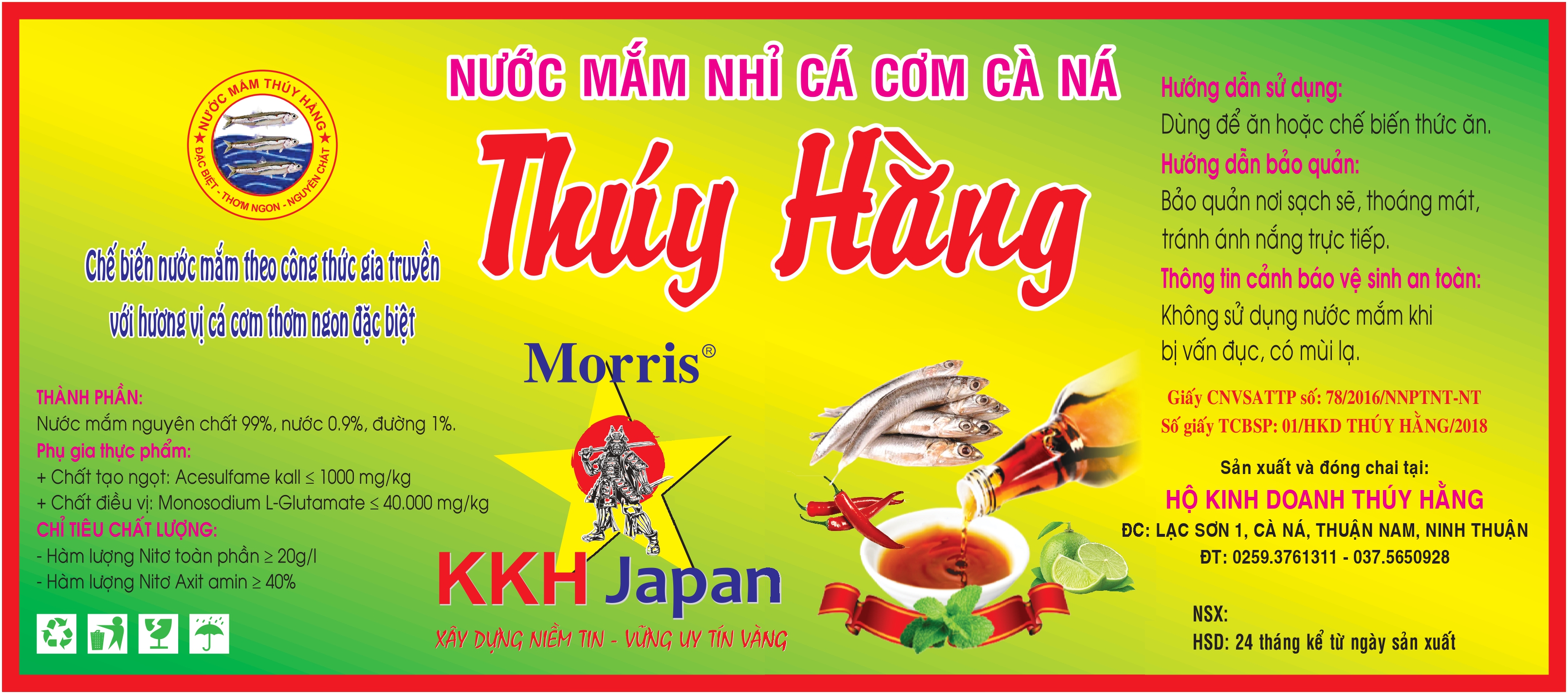 Nhãn NƯỚC MẮM - 120x272 mm